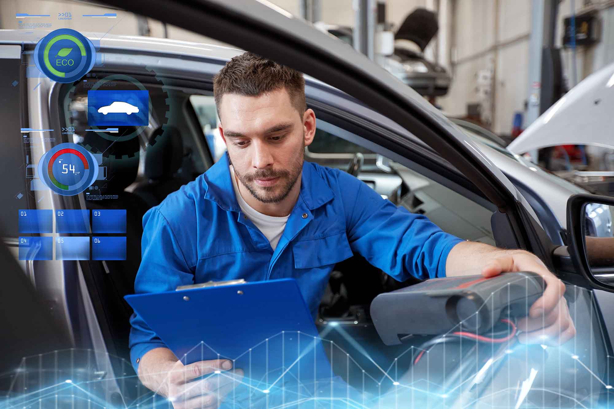 ADAS Calibration Services – Tech repairing safety systems – Action Colors ADAS Calibration Services - Tech repairing safety systems - Action Colors