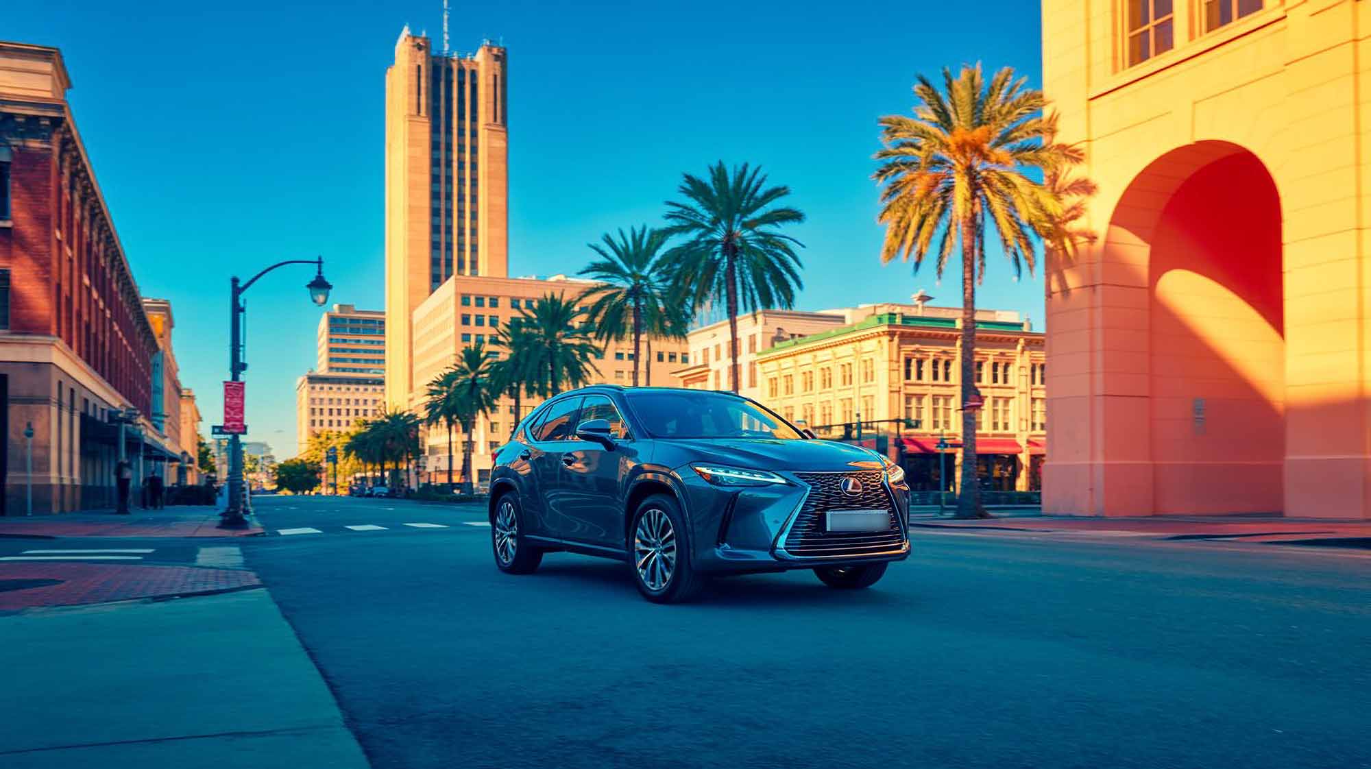 lexus driving down the street - action colors tallahassee florida